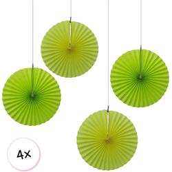 Waaiers Licht groen & Geel 4 stuks 30 cm